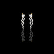 Luxurious Pear Moissanite Diamond Serpentine Cascade Earrings with Pave Set Wavy Drop Design
