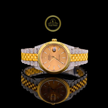 Golden Frost Two-Tone Diamond Luxury Timepiece Watch