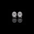 Oval Cut Halo Stud Moissanite Diamonds Earring Set with Micro Pave Accent