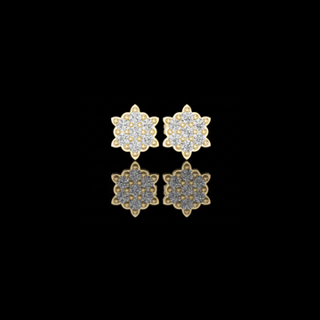 Celestial Bloom Lab Diamond Cluster Stud Earrings with Petal Inspired Floral Geometry