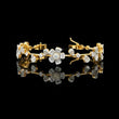 Baguette & Round Cut Moissanite Diamond Floral Clustered Petal Bracelet