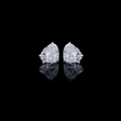 Elegant Heart Shaped Lab Diamond Stud Earrings in Polished Silver Sparkling Romantic Jewelry