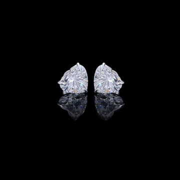 Elegant Heart Shaped Moissanite Diamond Stud Earrings in Polished Silver Sparkling Romantic Jewelry