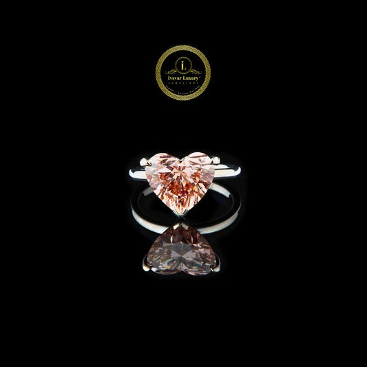 Solitaire Heart Moissanite Diamond Wedding Ring For Her