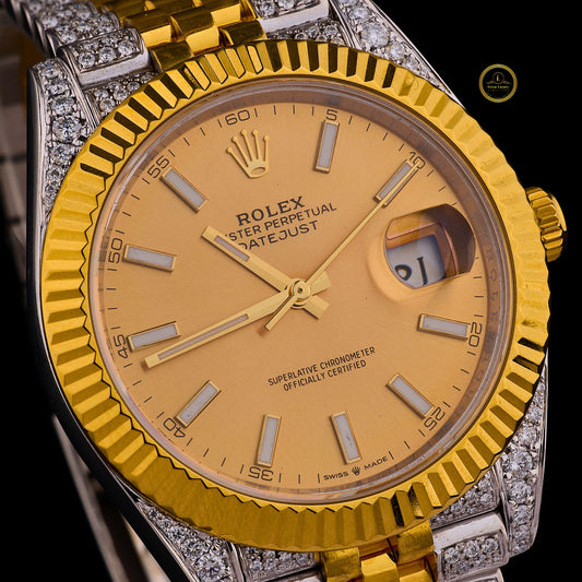 Golden Frost Two-Tone Diamond Luxury Timepiece Watch - View 2