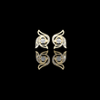 Signature Round Lab Diamond Winged Swirl Stud Earrings