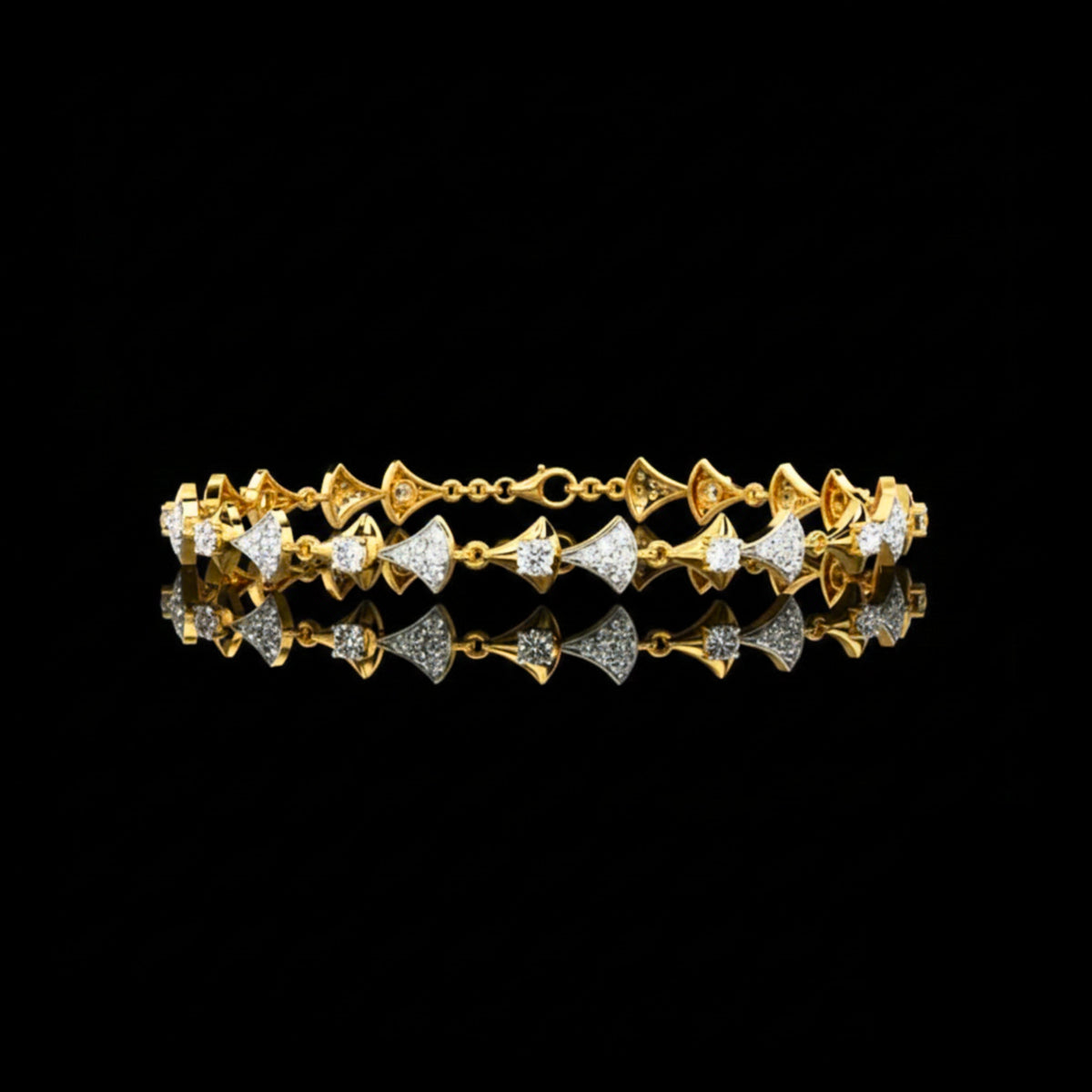 Round Cut Moissanite Diamond Bracelet Custom Design