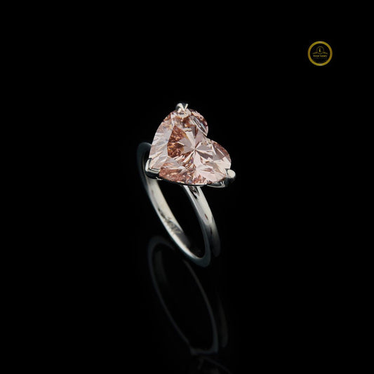 Solitaire Heart Lab Diamond Wedding Ring For Her - View 2