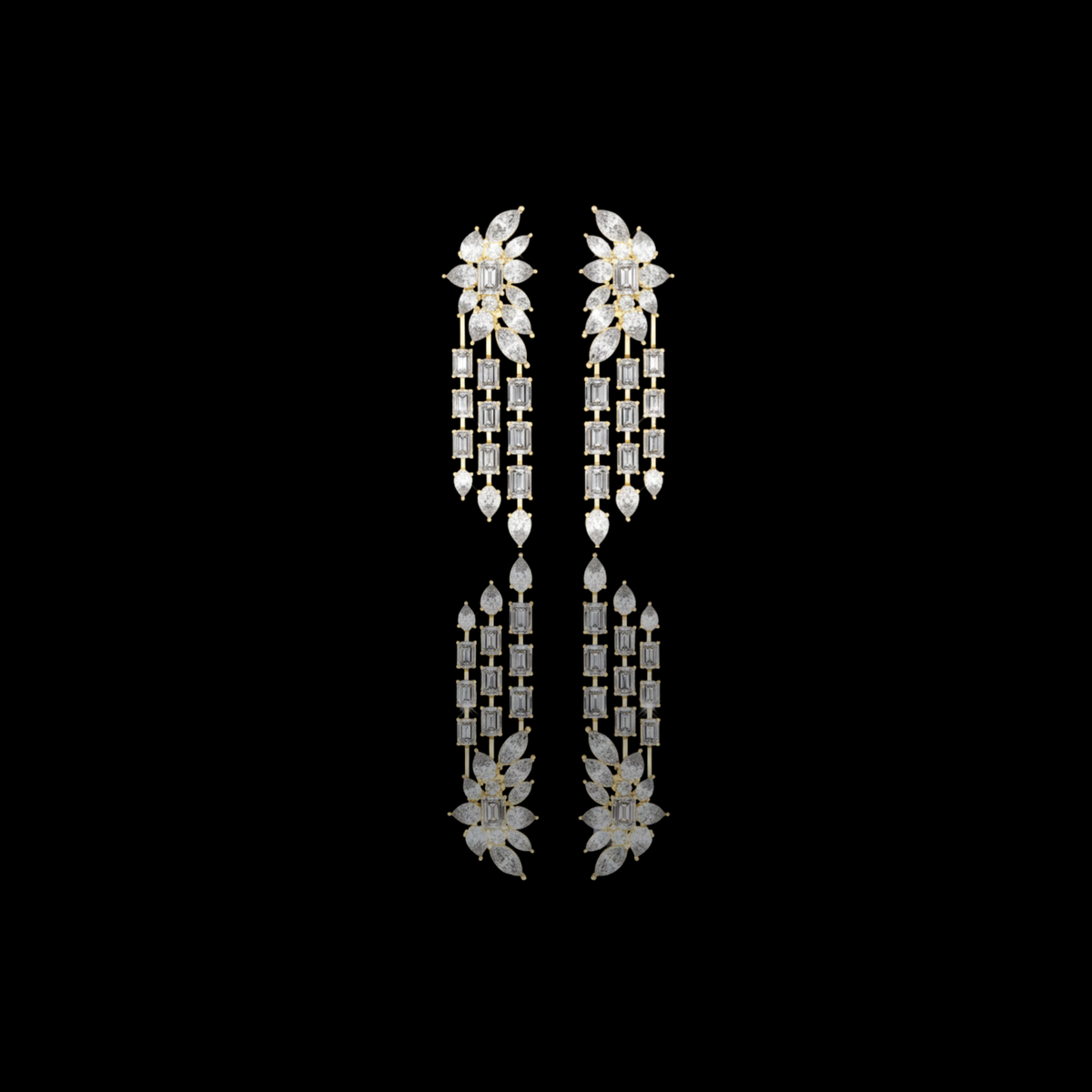 Grand Multi Shape Lab Diamond Chandelier Earrings Trending Statement Drop Jewelry