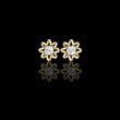 Elegant Floral Halo Stud Moissanite Earrings Featuring Round Cut Center Stones and Pave Crystal Petals