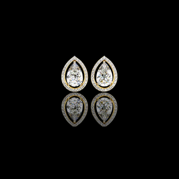 Luxury Moissanite Created Pear Shaped Halo Stud Earrings Perfect for Special Occasions
