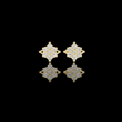 Elegant Round Lab Diamond Cluster Stud Earrings with Round Floral Inspired Design