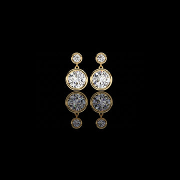 Sophisticated Lab Grown Bezel Set Radiant Round Diamond Earring for the Discerning