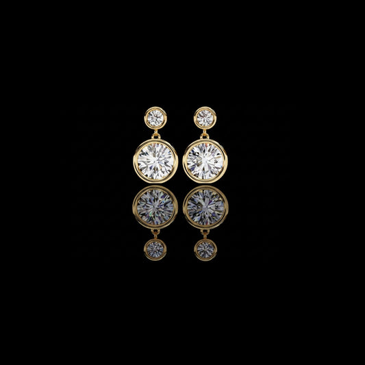 Sophisticated Lab Grown Bezel Set Radiant Round Diamond Earring for the Discerning