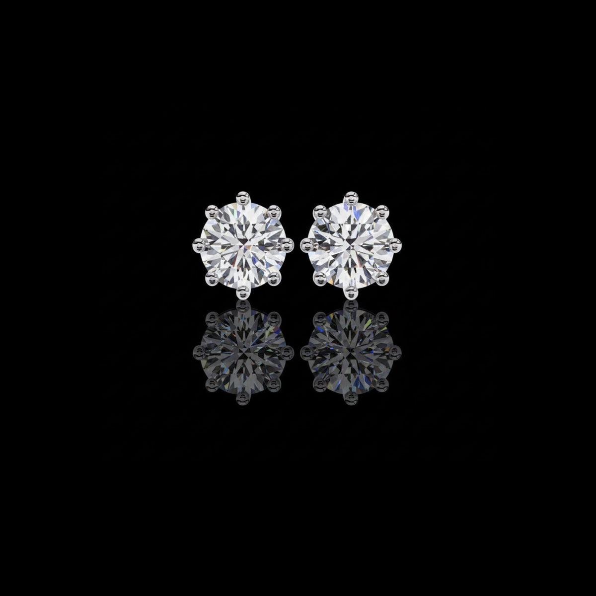 Ultimate Collection of Luxury Round Cut Lab Created Diamond Six Prong Solitaire Elegance Earring