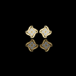 Sculptural Floral Round Moissanite Diamond Stud Earrings