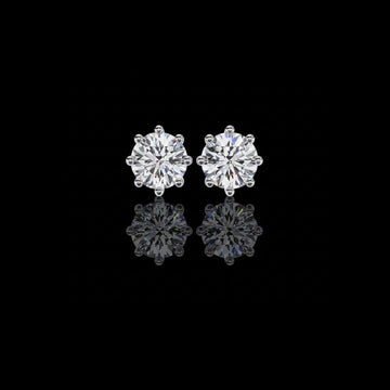 Ultimate Collection of Luxury Round Cut Moissanite Created Diamond Six Prong Solitaire Elegance Earring