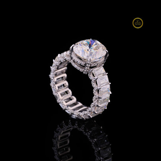 Women Oveal Cut Moissanite Diamond  With Bugget Diamond Full Bling Bling Ring by Ivevar.