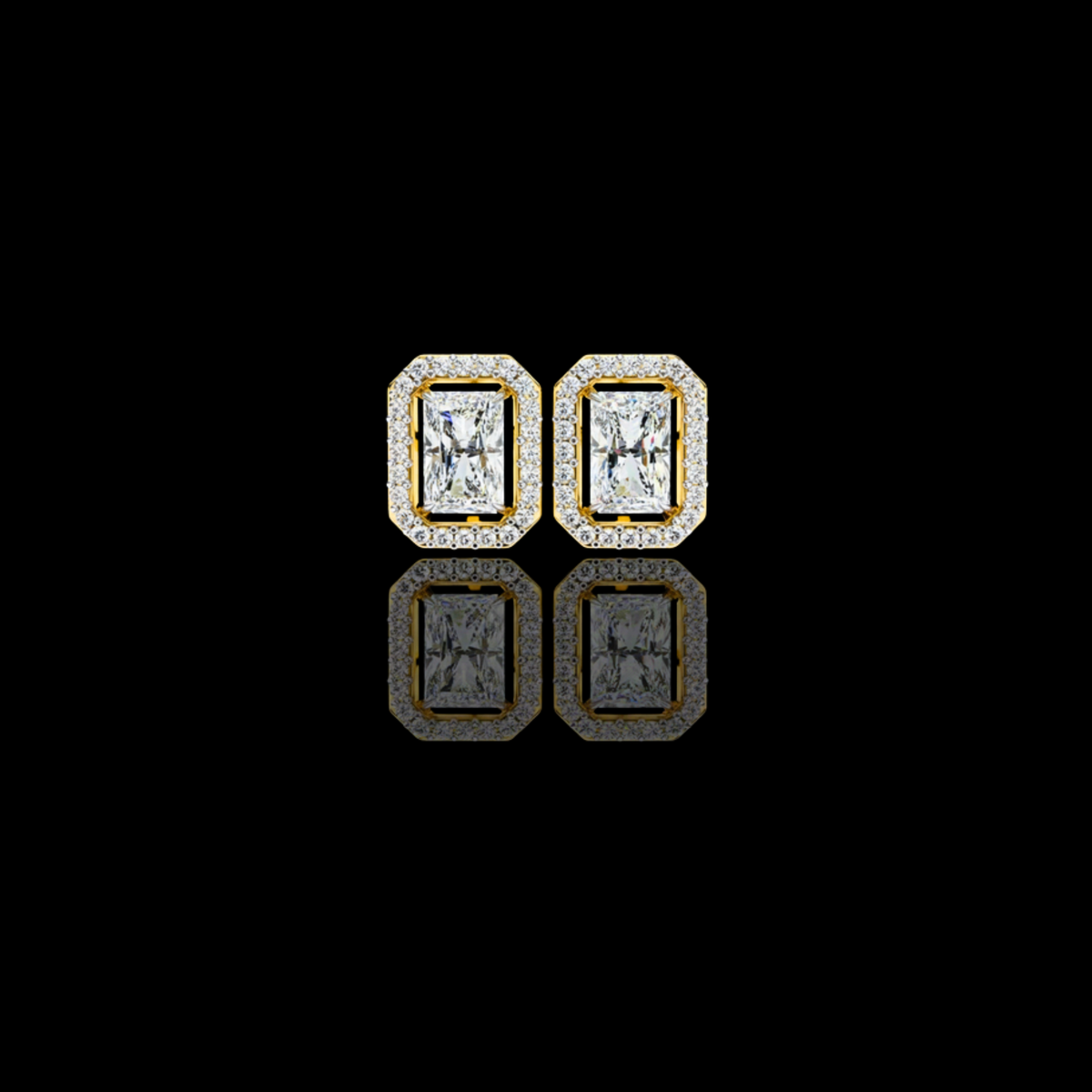 Best Lab Grown Radiant Cut Halo Diamond Earrings For Anniversary Gift