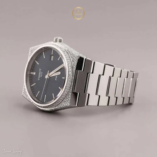 Luxe Frost Moissanite Diamond Steel Strap Watch with Luminous Hands by Ivevar