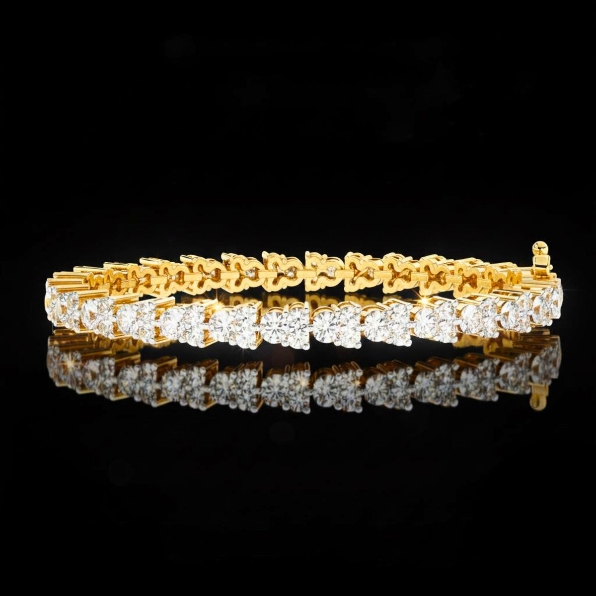 Round Cut Moissanite Diamond Continuous Tennis Bracelet