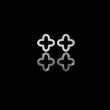 Handcrafted Geometric Elegance with Pave Round Lab Diamond Brilliance Eternal Clover Stud Earring