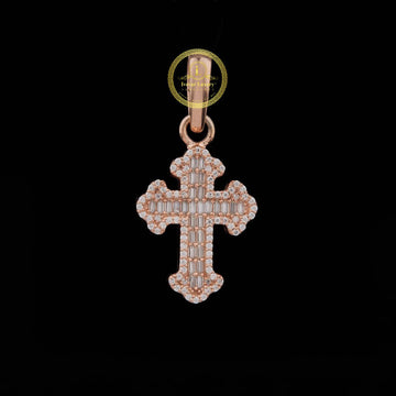 Cross With Bugget Moissonite Diamond by Ivevar.