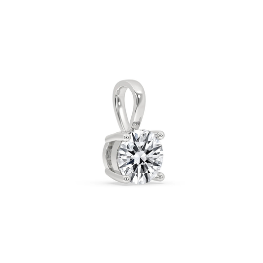 Signature Round Moissanite Solitaire Diamond Pendant By Ivevar