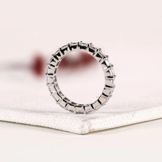Asscher Cut Lab Diamond Wedding Band - View 2