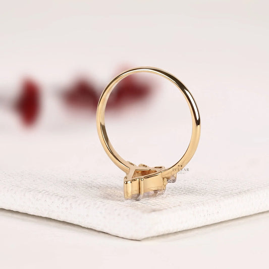 Antique Kite Shape Moissanite Diamond Engagement Ring - View 2