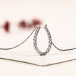 Open Teardrop Round Lab Grown Diamond Pendant Necklace - View 2