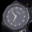 Sleek Minimalist Diamond Bezel Arabic Dial Studded Steel Watch - View 2