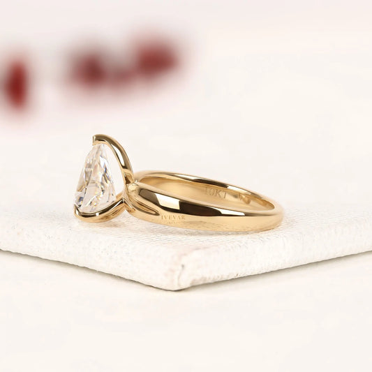 Pear Lab Diamond Solitaire Teardrop Engagement Ring - View 2