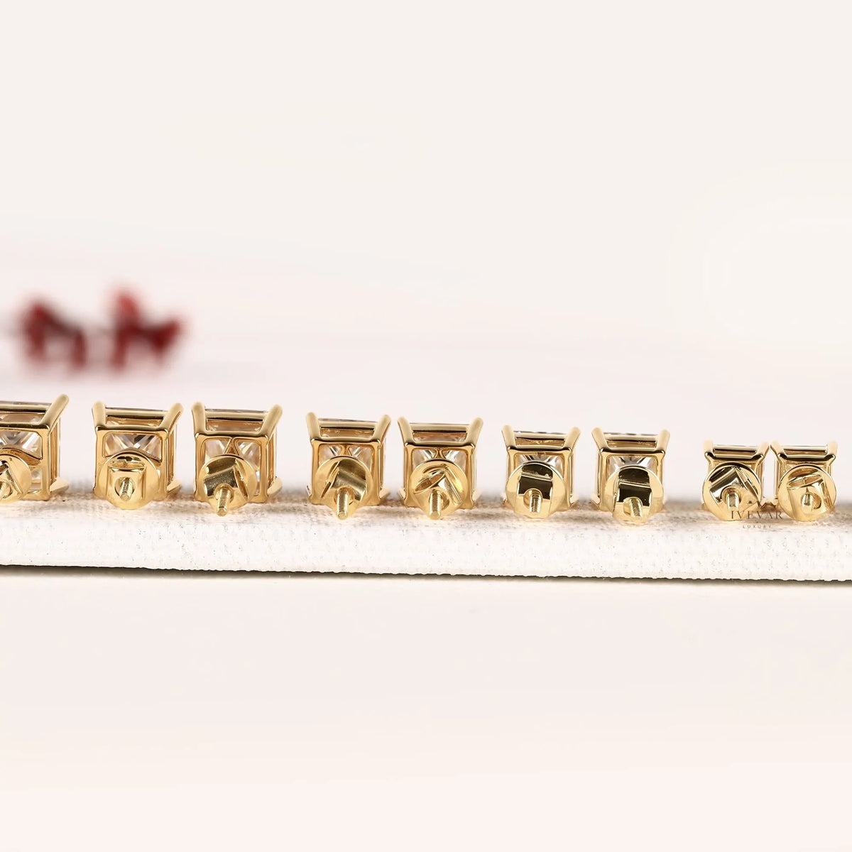 Princess Cut Moissanite Diamond Stud Earrings For Her - View 3