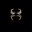 Modern Crescent Round Moissanite Diamond Hoop Arc Earrings with Round Diamond Accents