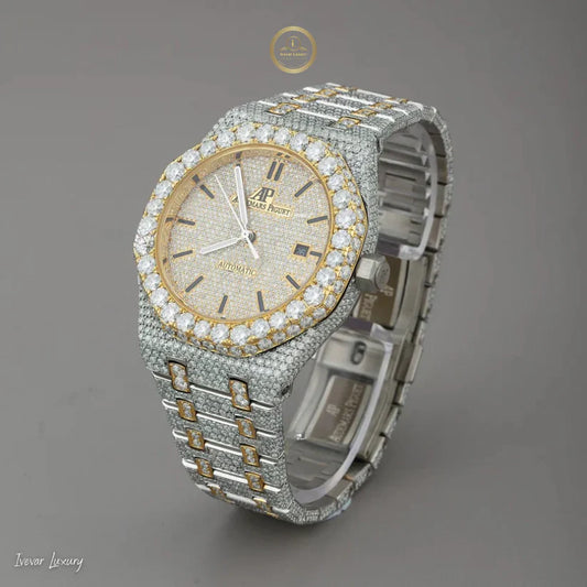 Exclusive IVEVAR Iced Out Roman Numeral Watch Moissanite & Diamond Bling