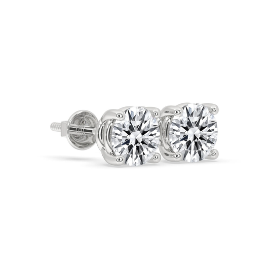 2 CT Iconic Round Moissanite Diamond Stud Earrings Pure Fire & Brilliance