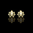 Lotus Flower Marquise Cut Lab Diamond Open Petal Stud Earrings