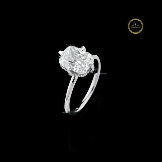 Radiant Cut Moissanite Diamond Solitaire Delicate Ring - View 2