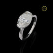 Modern East West Oval Moissanite Diamond Semi Bezel Ring - View 2