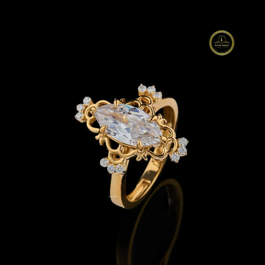 Vintage Inspired Moissanite Diamond Engagement Ring - View 2