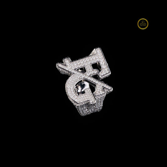 Custom Iced Out Initial Letter Ring – Luxury Hip Hop Diamond Personalized Jewelry
