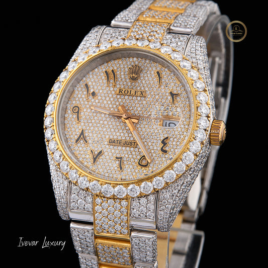 Latest Design Customized Fashion Jewelry Crafted Stainless Steel Fully Iced Out Wrist Watch