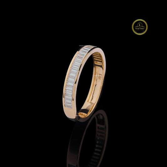 Baguette Cut Moissanite Diamond Channel Set Eternity Wedding Band - View 2