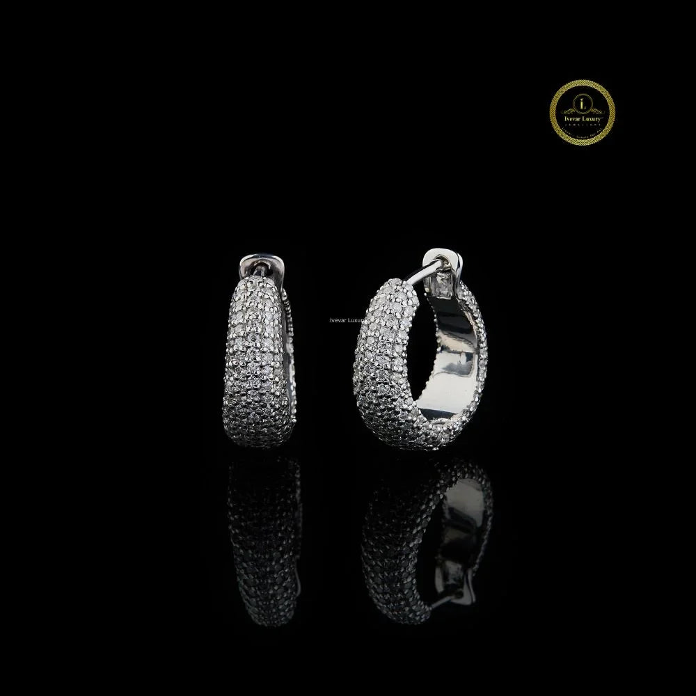 Round Lab Diamond Snowflake Cluster Starburst Stud Earrings with Micro Pavé Flower - View 2