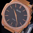 Rose Gold Crystal Bezel Diamond Black Dial Watch - View 2