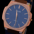 Rose Gold Crystal Bezel Diamond Blue Dial Watch - View 2