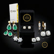 Intricate Floral Swirl Round Cut Lab Diamond Stud Earrings in Luxurious Gold Setting - View 11