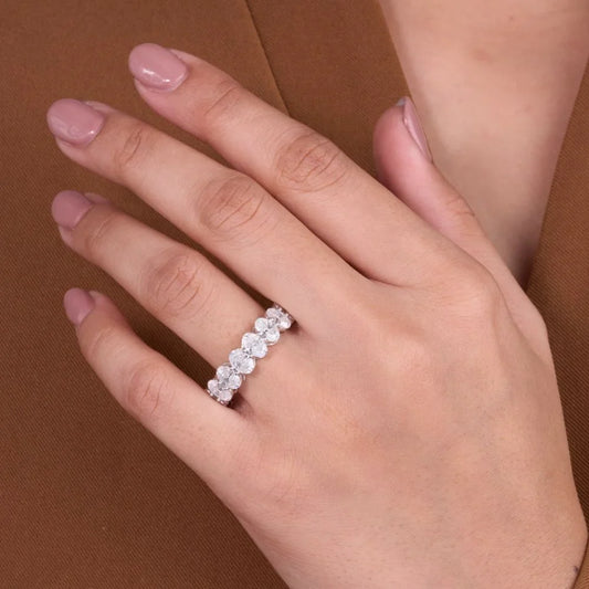 Oval Cut Lab Diamond Eternity Band - View 2