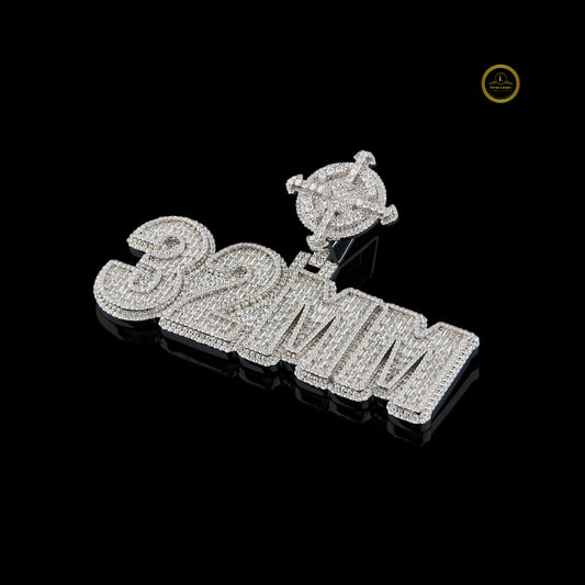 Custom 32MM Lab Diamond Name Pendant with Fully Iced Out Hip Hop Luxury Jewelry Design By Ivevar